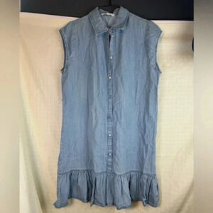 Steve Madden BB Dakota Denim  Ruffle Dress Sz Medium